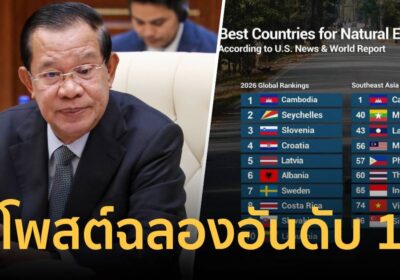 กัมพูชาคว้าอันดับ 1 ประเทศที่มีสิ่งแวดล้อมทางธรรมชาติที่ดีที่สุดในโลก